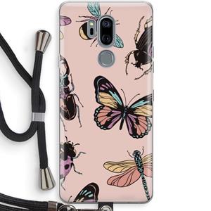 CaseCompany Tiny Bugs: LG G7 Thinq Transparant Hoesje met koord