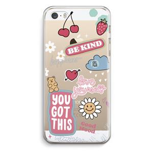 CaseCompany Positivity: iPhone 5 / 5S / SE Transparant Hoesje