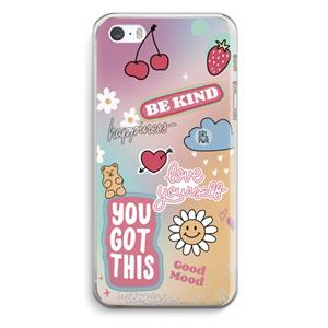 CaseCompany Positivity: iPhone 5 / 5S / SE Transparant Hoesje