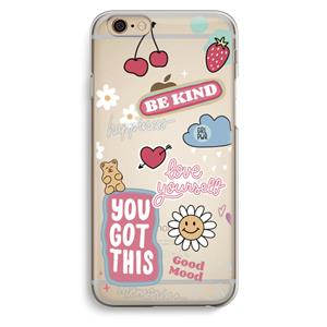 CaseCompany Positivity: iPhone 6 / 6S Transparant Hoesje