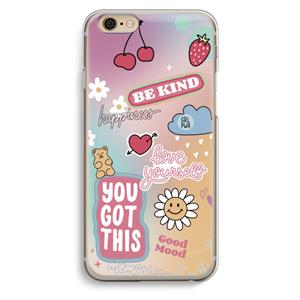 CaseCompany Positivity: iPhone 6 / 6S Transparant Hoesje