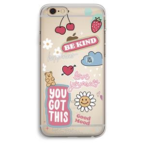 CaseCompany Positivity: iPhone 6 Plus / 6S Plus Transparant Hoesje