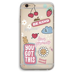 CaseCompany Positivity: iPhone 6 Plus / 6S Plus Transparant Hoesje