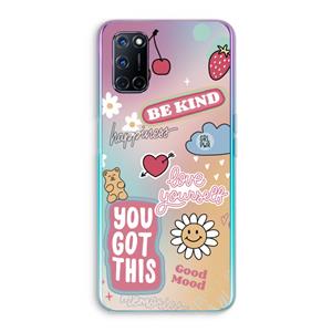 CaseCompany Positivity: Oppo A92 Transparant Hoesje