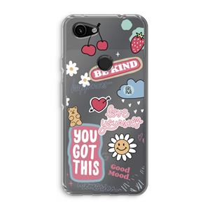 CaseCompany Positivity: Google Pixel 3a Transparant Hoesje