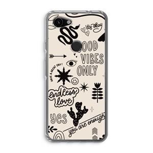 CaseCompany Good vibes: Google Pixel 3a Transparant Hoesje