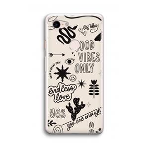 CaseCompany Good vibes: Google Pixel 3 Transparant Hoesje
