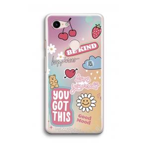 CaseCompany Positivity: Google Pixel 3 Transparant Hoesje