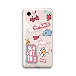 CaseCompany Positivity: Google Pixel 3 XL Transparant Hoesje