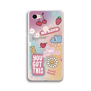 CaseCompany Positivity: Google Pixel 3 XL Transparant Hoesje