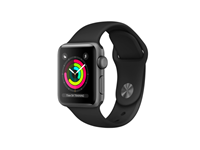 Refurbished Apple Watch Series 3 | 42mm | Aluminium Case Spacegrijs | Zwart sportbandje | GPS | WiFi B-grade