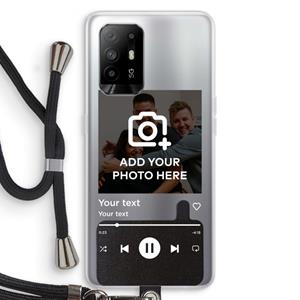 CaseCompany Music Player: Oppo A95 5G Transparant Hoesje met koord