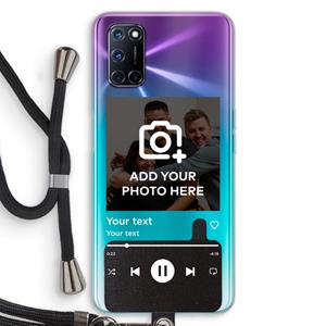 CaseCompany Music Player: Oppo A92 Transparant Hoesje met koord