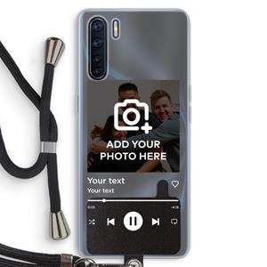 CaseCompany Music Player: Oppo A91 Transparant Hoesje met koord