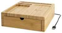 HEMA Organizer met draadloze oplader bamboe