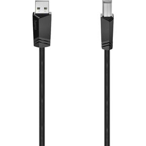 Hama 00200602 USB-kabel USB 2.0 USB-A stekker, USB-B stekker 1.50 m Zwart