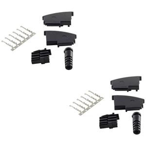 Shiverpeaks BASIC-S 2x Telefon TAE F-Stecker, unmontiert, Bausatz Stecker, gewinkelt Schwarz Inhalt: