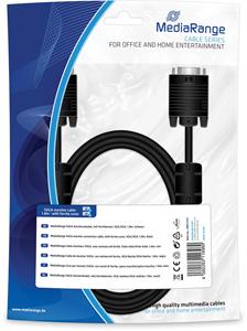 Mediarange MRCS147 VGA kabel 1,8 m VGA (D-Sub) Zwart