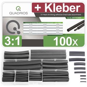 Quadrios 201711CA003 Schrumpfschlauchsortiment Schwarz Schrumpfrate:3:1 1 Set
