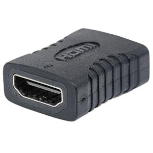 Manhattan 353465 HDMI Adapter [1x HDMI-Buchse - 1x HDMI-Buchse] Schwarz vergoldete Steckkontakte