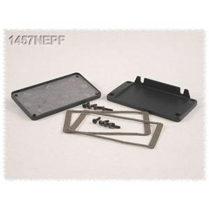 Hammond Electronics 1457NEPF Eindplaat Met flens (l x b x h) 12 x 104 x 55 mm Aluminium Zwart 2 stuk(s)