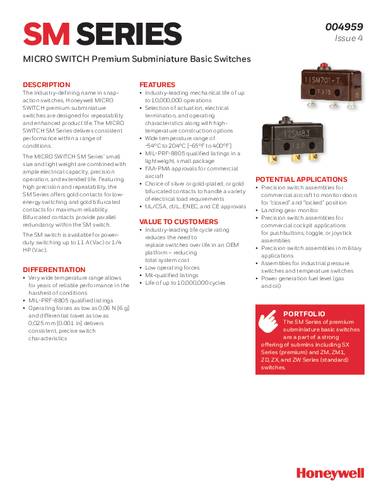 honeywellsps Honeywell SPS 41SM28-T2 Schnappschalter 1St.