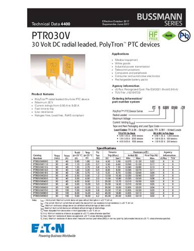 bussmannbyeaton Bussmann by Eaton PTR030V0600-BK1 PTC-Sicherung