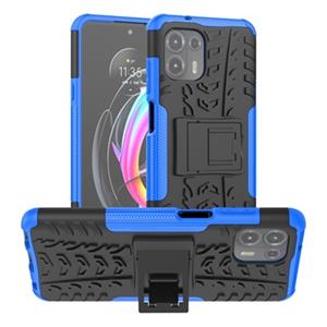 Anti-Slip Motorola Edge 20 Lite Hybrid Case met Standaard - Blauw / Zwart