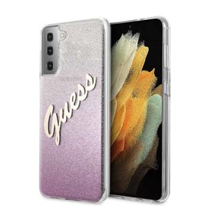 Guess Glitter Vintage Backcase hoesje Samsung S21 Plus Roze