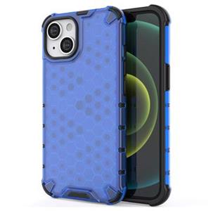 Honeycomb Armored iPhone 14 Max Hybrid Case - Blauw