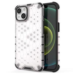 Honeycomb Armored iPhone 14 Hybrid Hoesje - Doorzichtig