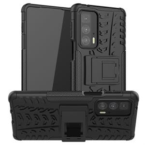 Antislip Motorola Edge 20 Pro Hybrid Case - Zwart