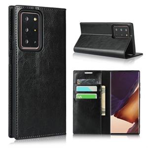 Samsung Galaxy Note20 Ultra Leren Wallet Hoesje met Statief - Zwart