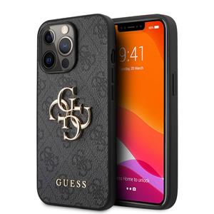 Guess 4G Metal Logo Back Cover für das iPhone 13 Pro - Grau
