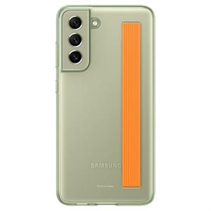 Samsung Galaxy S21 FE Transparant Strap Cover - Olijf Groen