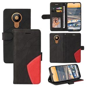 Bi-Color Series Nokia 5.3 Wallet Case - Zwart