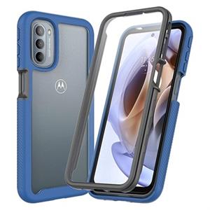 360 Protection Series Motorola Moto G51 5G Case - Blauw / Doorzichtig