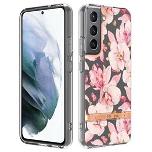 Flower Series Samsung Galaxy S22+ 5G TPU Hoesje - Roze Gardenia
