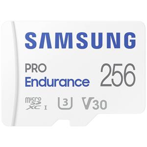 Samsung PRO Endurance microSDXC-kaart 256 GB Class 10, UHS-Class 3, v30 Video Speed Class 4K-video-ondersteuning, Incl. SD-adapter, Schokbestendig