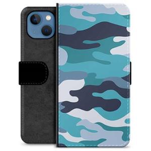 iPhone 13 Premium Portemonnee Hoesje - Blauwe Camouflage