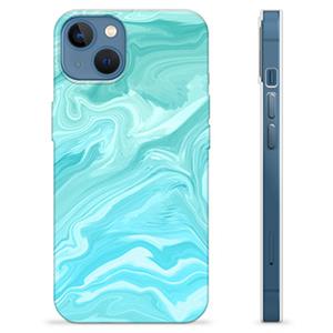 iPhone 13 TPU Case - Blauw Marmer
