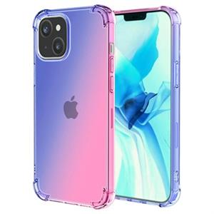 Gradient Schokbestendig iPhone 14 Max TPU Hoesje - Blauw / Roze