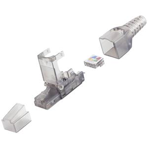 BKL Electronic RJ45-stekker, zonder gereedschap, UTP, CAT 6A 10121200 Stekker, recht Aantal polen 8P8C Transparant 1 stuk(s)