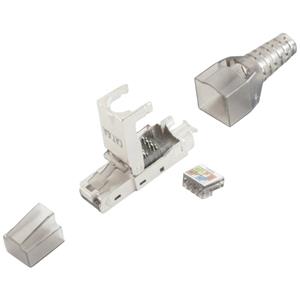 BKL Electronic RJ45-stekker, zonder gereedschap, STP, CAT 6A 10121201 Stekker, recht Aantal polen 8P8C Zilver 1 stuk(s)