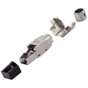 BKL Electronic 10121202 RJ45 haakse stekker, zonder gereedschap, STP, CAT 6A 10121202 Stekker, recht Aantal polen 8P8C Zilver 1 stuk(s)