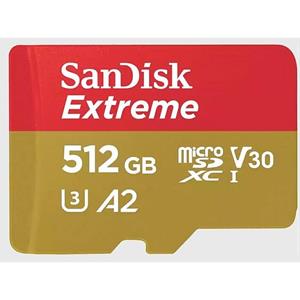 SanDisk Extreme microSDHC-Karte 512GB Class 10 UHS-I stoßsicher, Wasserdicht