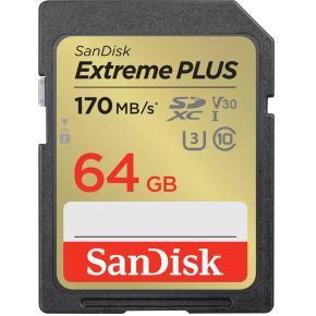 SanDisk Extreme PLUS SDXC-Karte 64GB UHS-Class 3stoßsicher, Wasserdicht