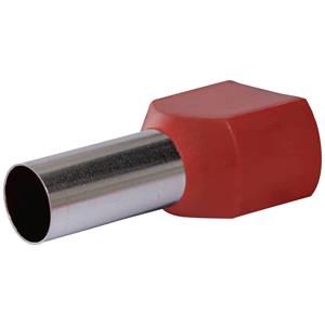 Quadrios 22C440 Zwillings-Aderendhülse 10mm² Teilisoliert Rot 1 Set