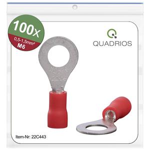 Quadrios 22C443 Ringkabelschuh Querschnitt (max.)=1.5mm² Loch-Ø=6.5mm Teilisoliert Rot 1 Set