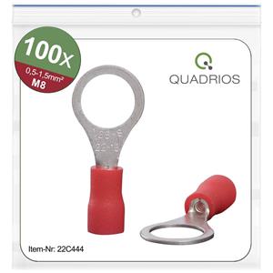 Quadrios 22C444 Ringkabelschuh Querschnitt (max.)=1.5mm² Loch-Ø=8.5mm Teilisoliert Rot 1 Set